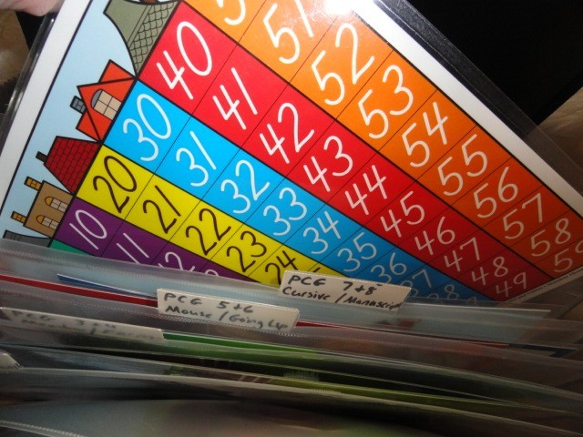 A BEKA LAMINATED NUMBERS / PHONICS CHARTS AND GAMES LARGE CARRY CASE FULL