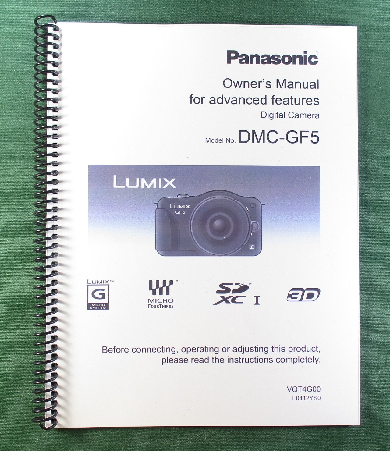 Panasonic Lumix DMC-GF5 Owner’s Manual: 215 Pages Full Color & Protective Covers