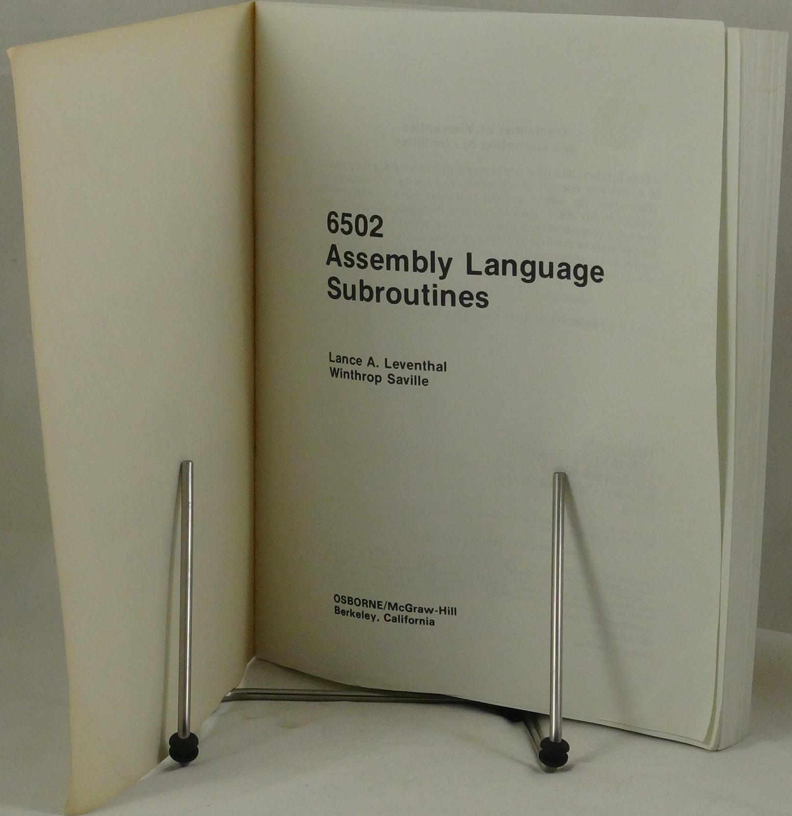 6502 Assembly Language Subroutines Leventhal Vintage Microprocessor Programming