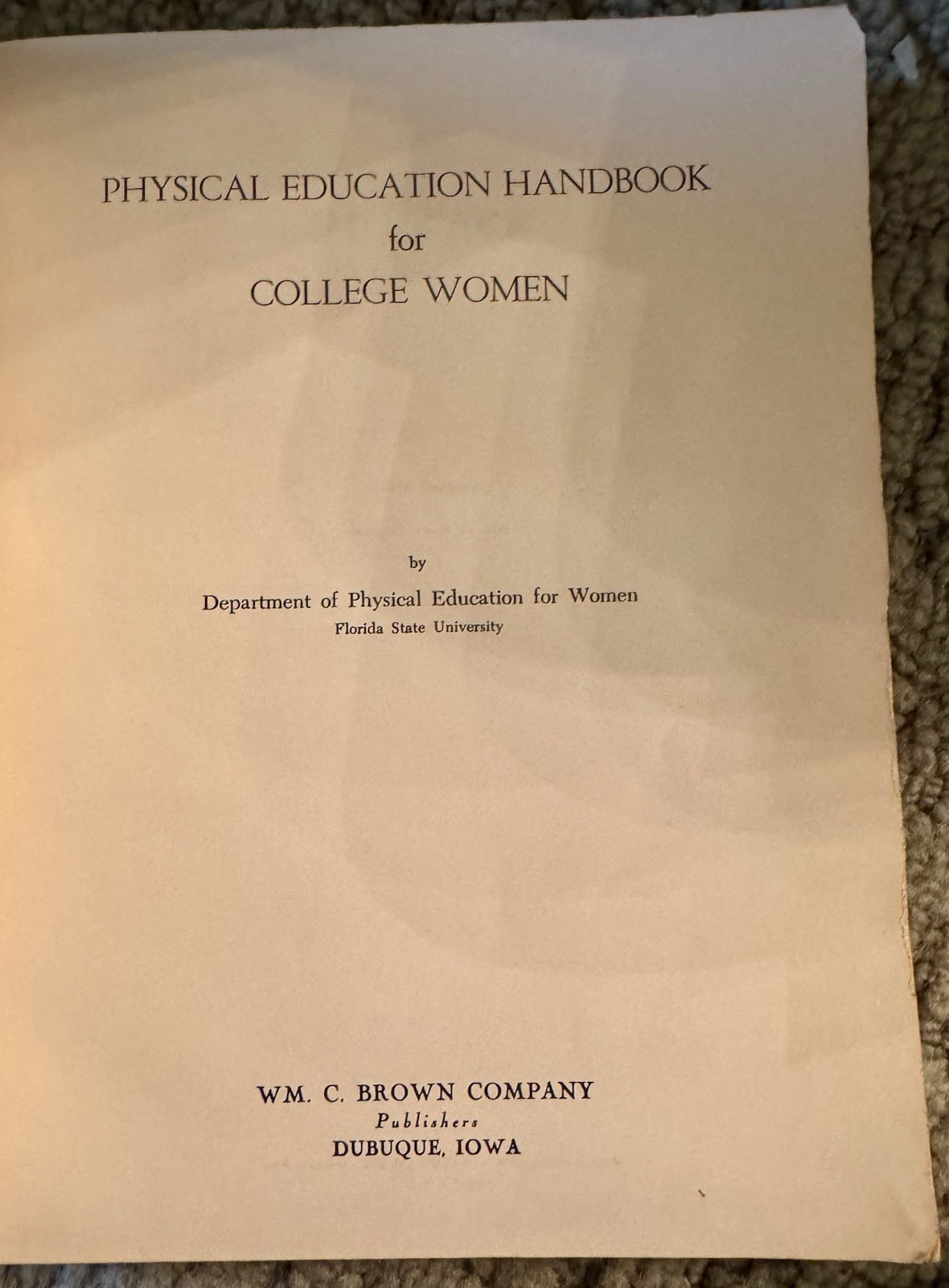 VTG 1955 Florida State University Physical Education Handbook for College Women