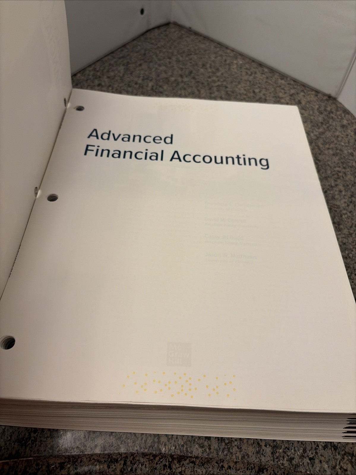 Advanced Financial Accounting: 2025 Release by Christensen et al (Loose-Leaf)