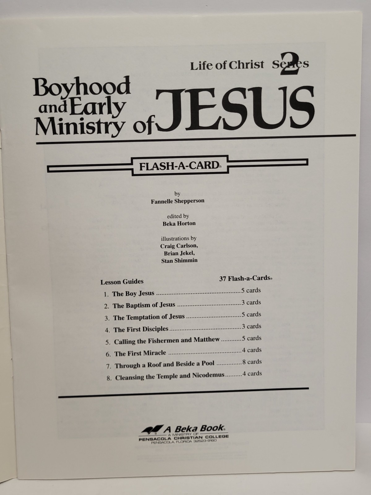 A Beka Book Ministry JESUS Life of Christ Series 2 LARGE Flash Cards Bible VBS