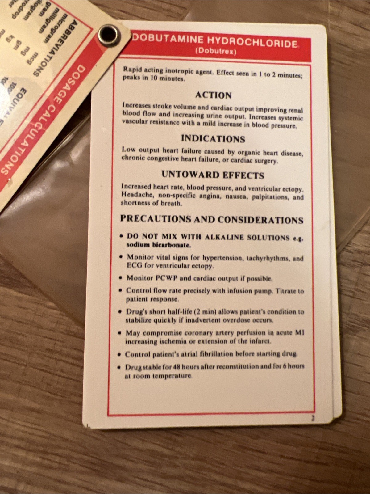 Medical Reference Cards Dosage Calculations With Slip