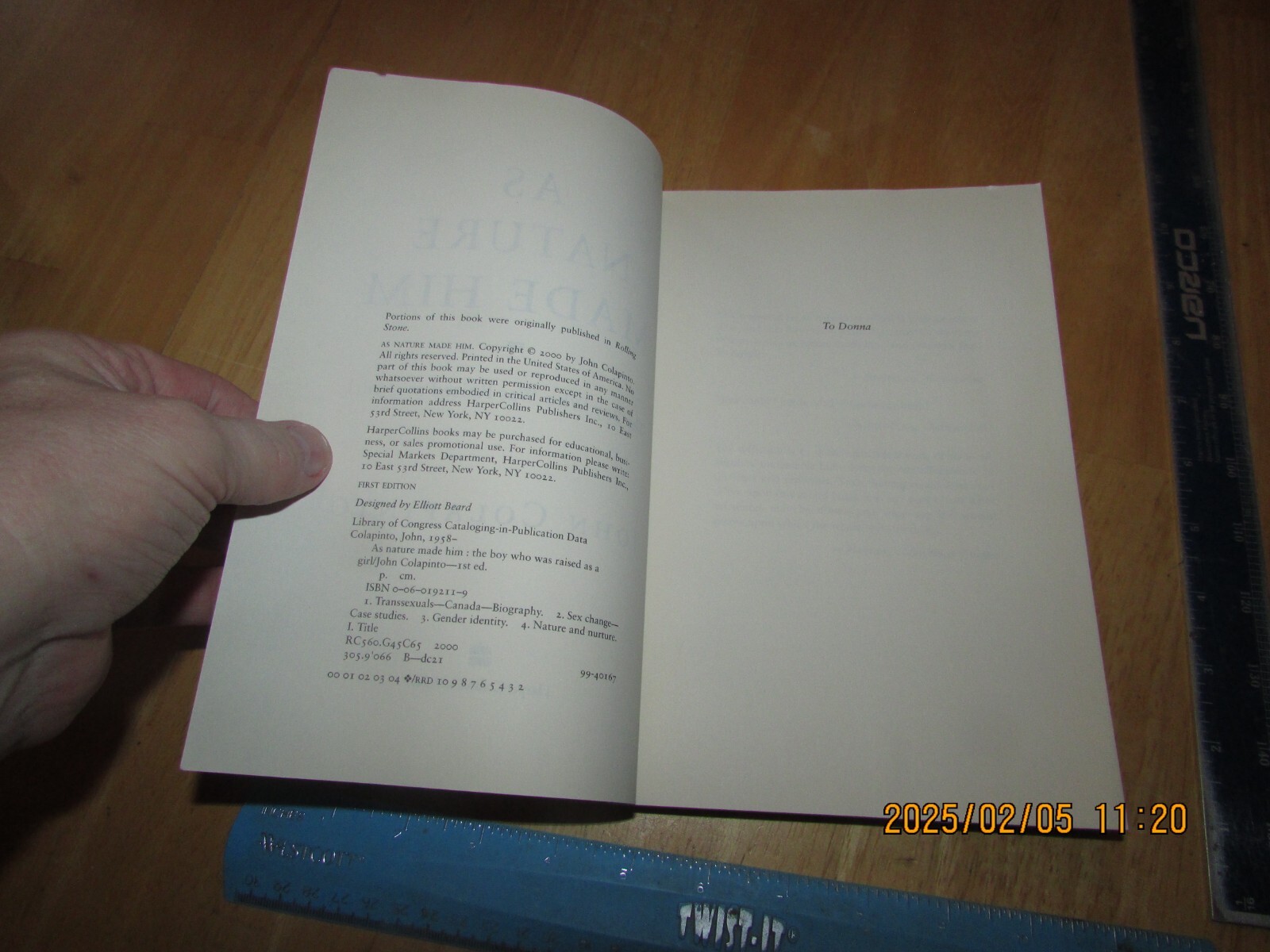 As Nature Made Him : The Boy Who Was Raised As a Girl by John Colapinto (2000, T