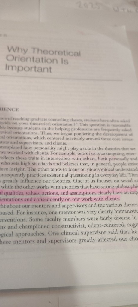Developing Your Theoretical Orientation in Counseling and Psychotherapy book