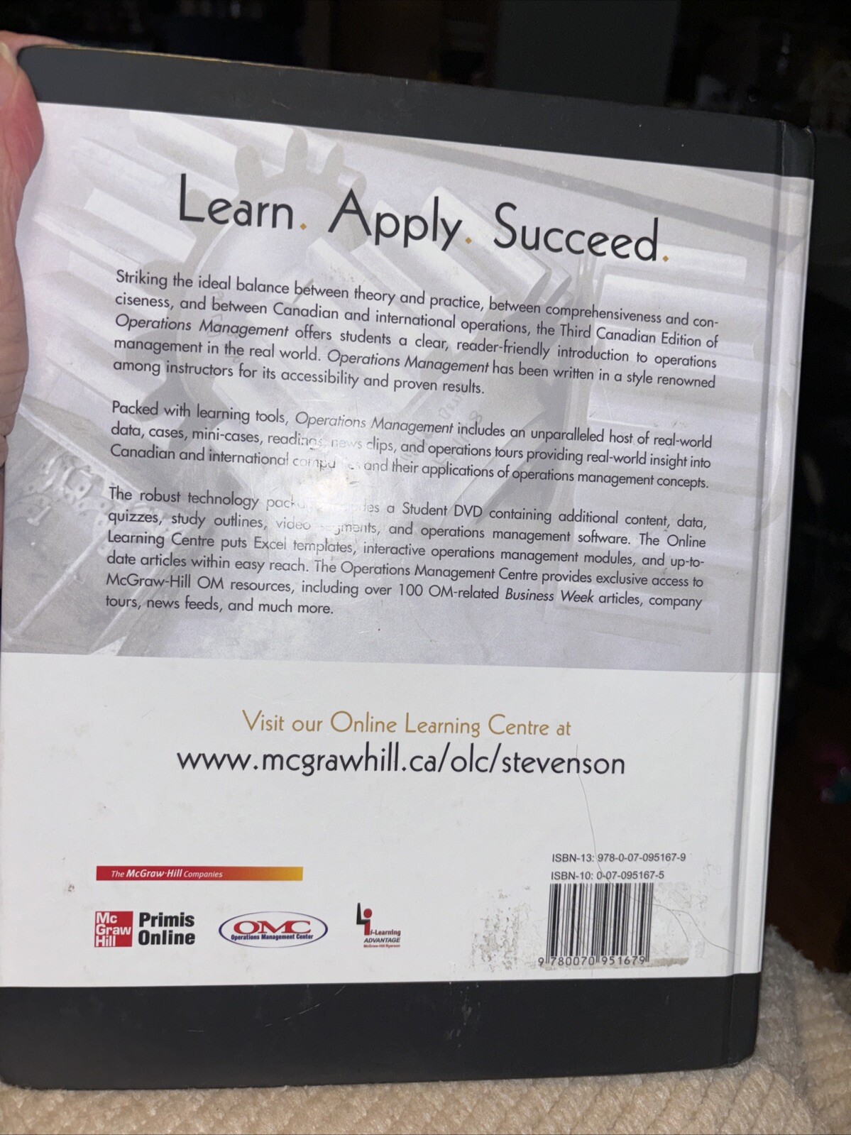 Operations Management Hardcover William J. Stevenson / Mehran Hojati. Exc Cond.