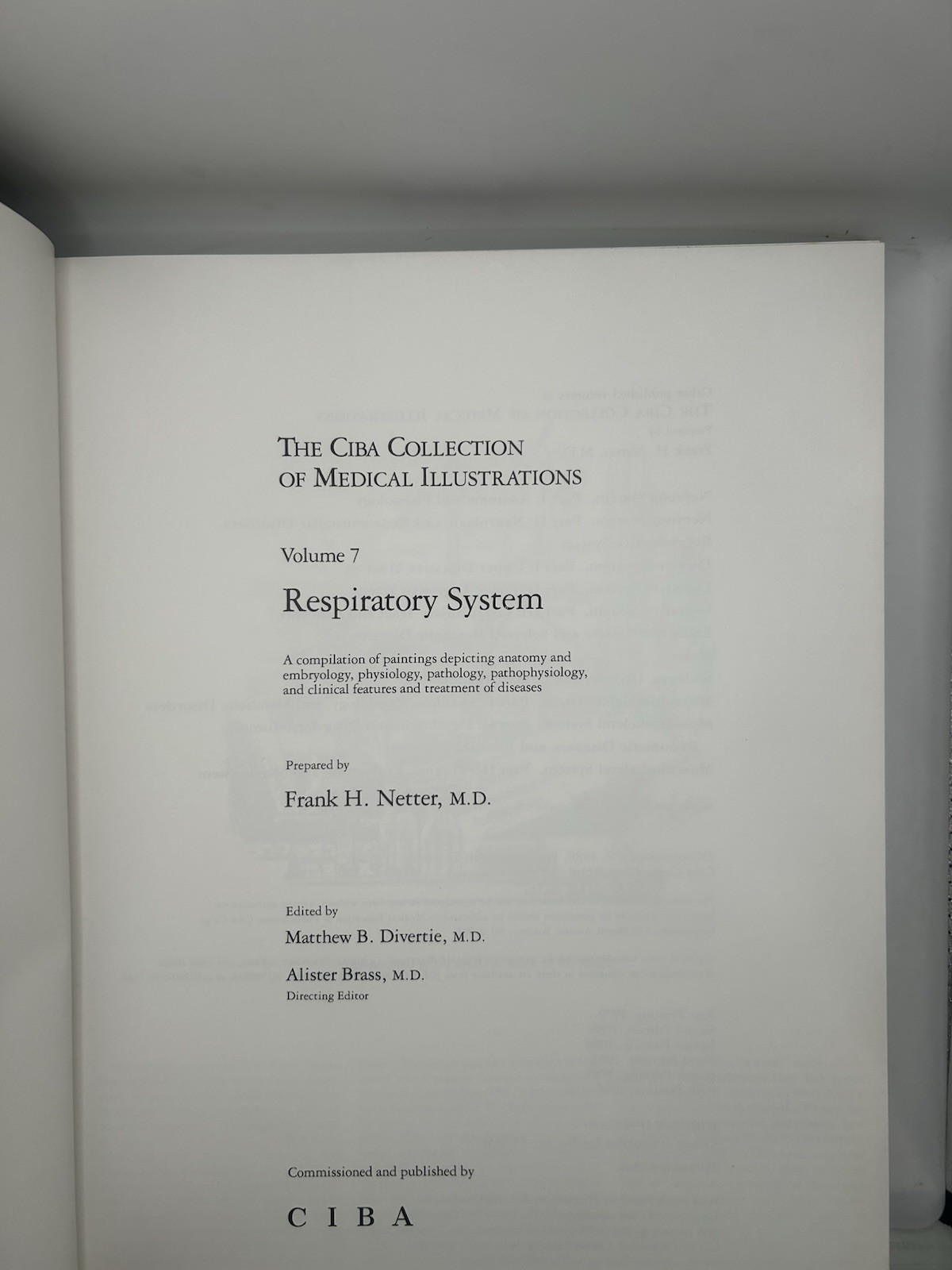 The CIBA Collection Vol 7 Respiratory System Frank H Netter Hardcover New Sealed