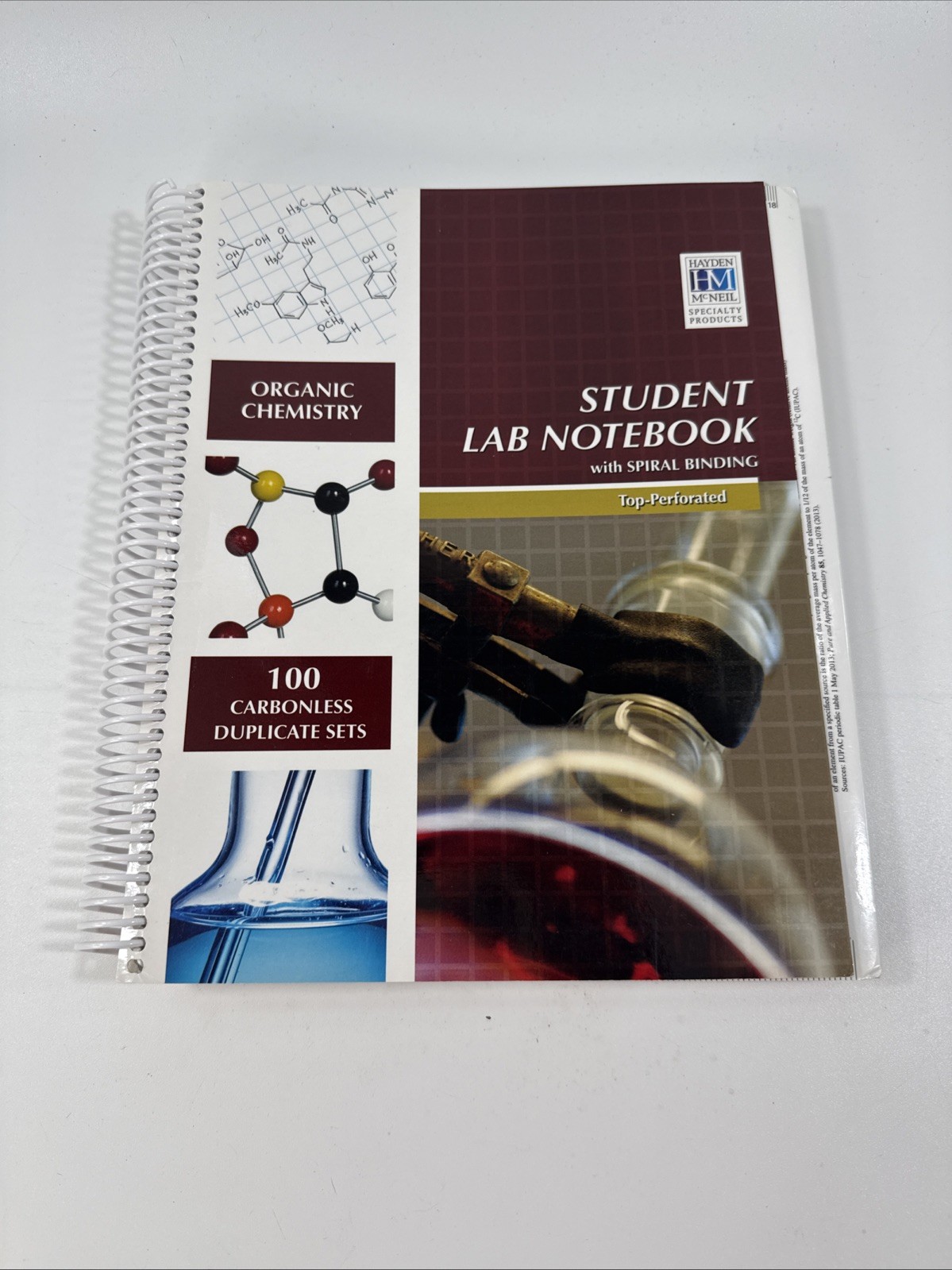 Organic Chemistry Student Lab Book w/spiral binding Hayden McNeil