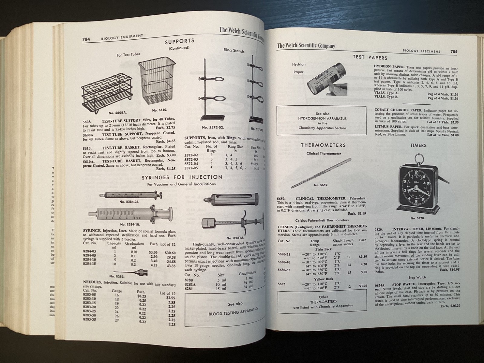 1968 Welch Laboratory Apparatus Hardcover Scientific Catalog