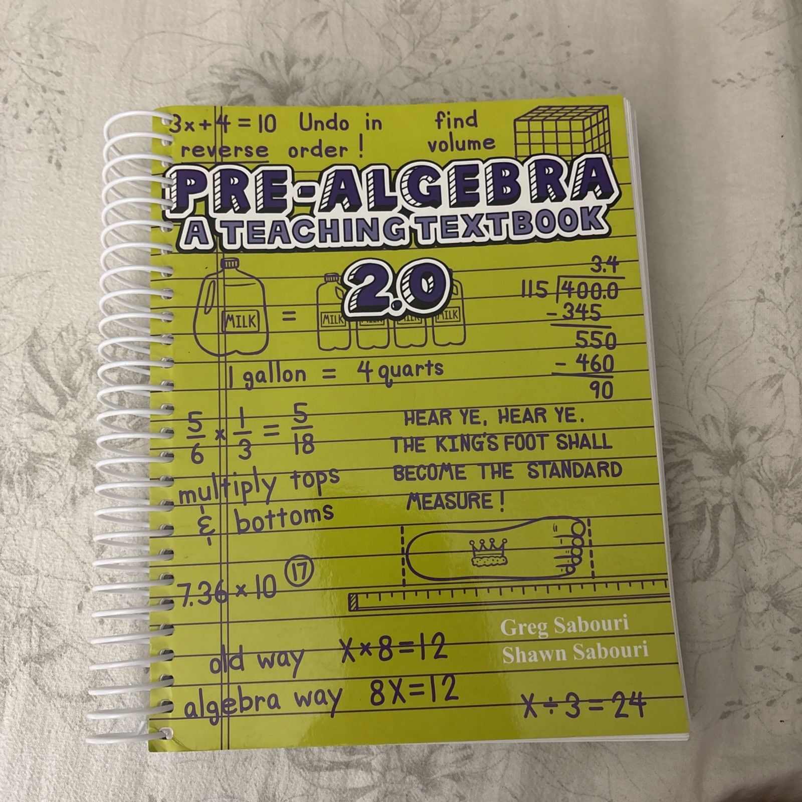 Pre-Algebra A Teaching Textbook – Spiral-bound By Greg Sabouri
