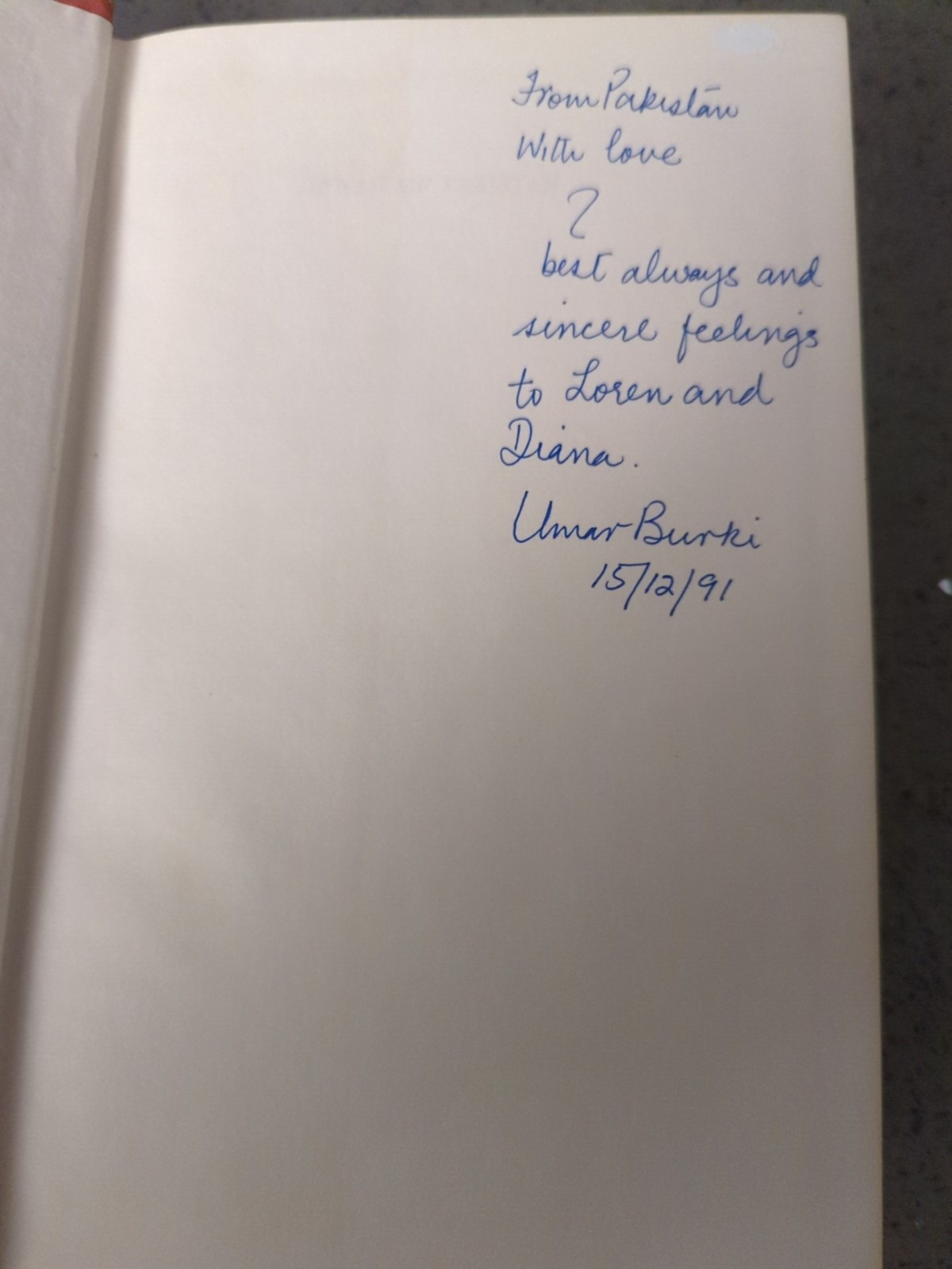 Jinnah of Pakistan by Stanley Wolpert (1989, Hardcover)SIGNED by Umar Burki