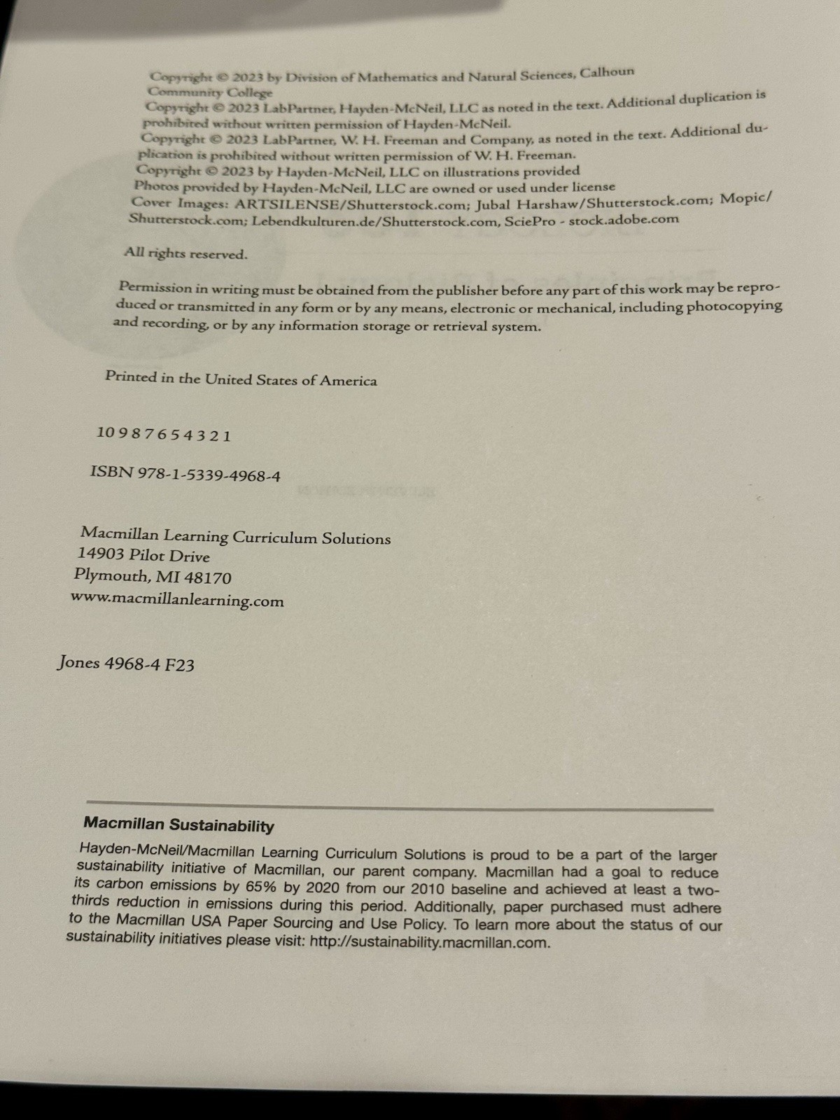 Biology 103 Principles of Biology I Lab Manual 11th Ed Hayden-McNeil 2023