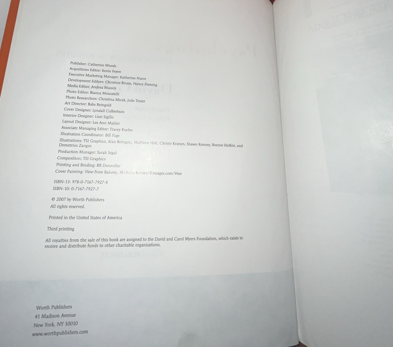 David G. Myers Psychology Eighth Edition in Modules Worth Publishers 2007