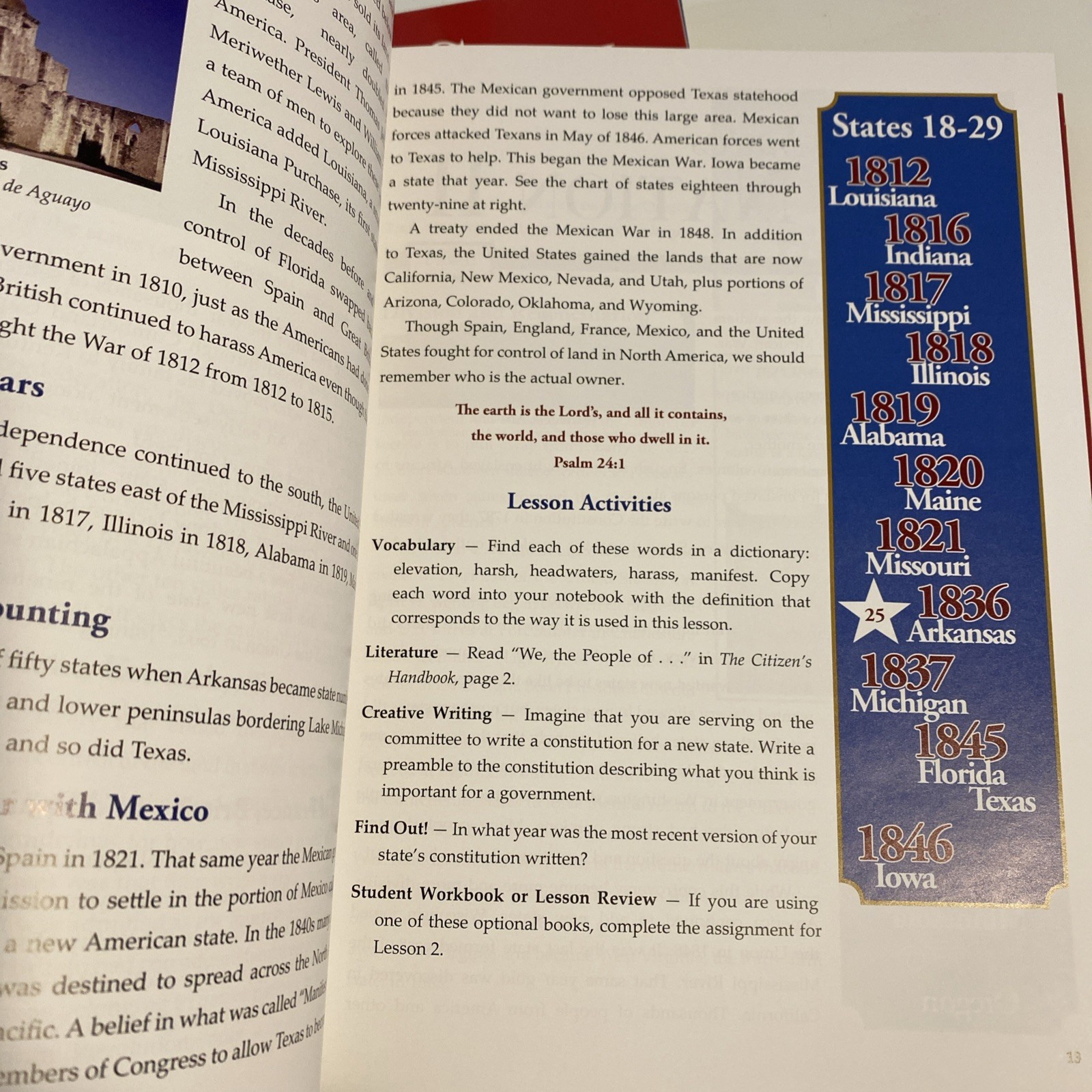 Notgrass Uncle Sam and You Part 1, Student Workbook, Lesson Review, Answer Key