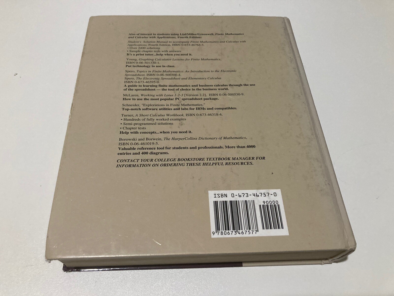 Finite Mathematics and Calculus With Applications – Hardcover – GOOD
