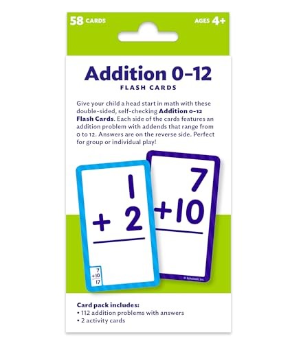 Flash Cards: Addition 0 – 12 Medium