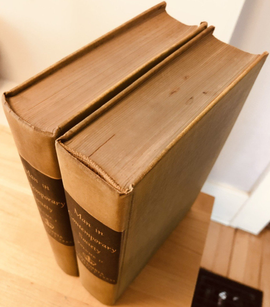 Man in Contemporary Society, Columbia Press Hardcovers 1955, 1956; not ex-libris