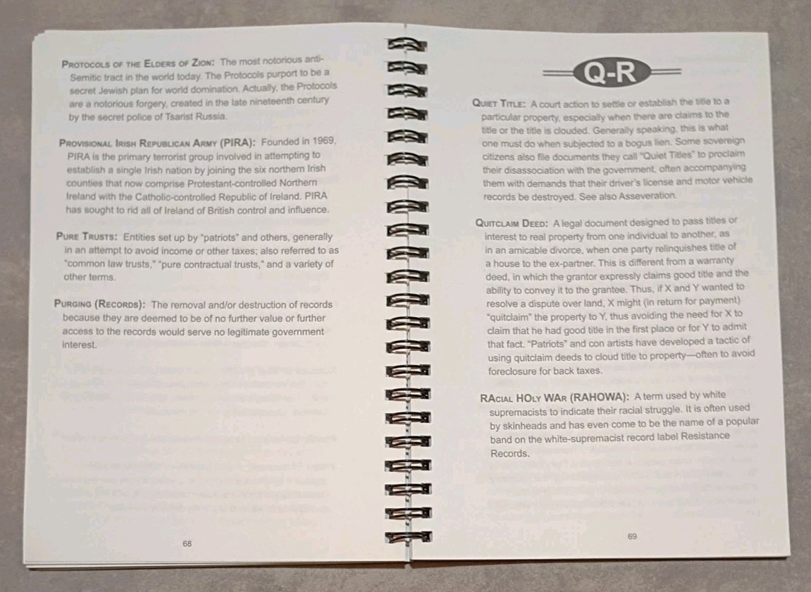 BJA Wire-Bound Book: Terrorism and Criminal Extremism, Definitions & Concepts