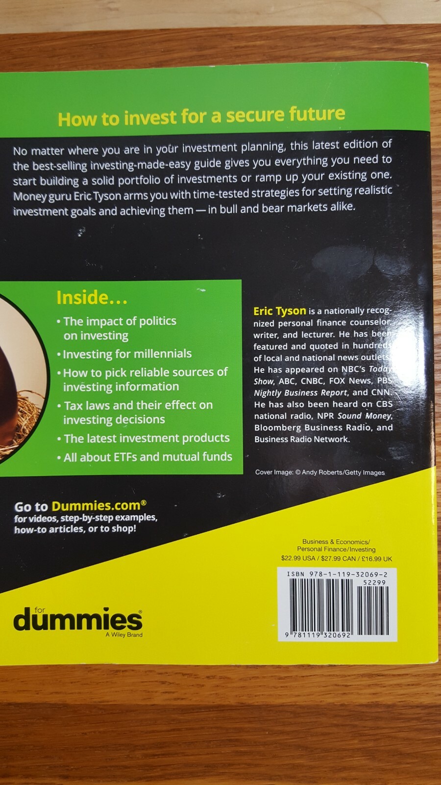 Investing for Dummies by Eric Tyson, MBA PB