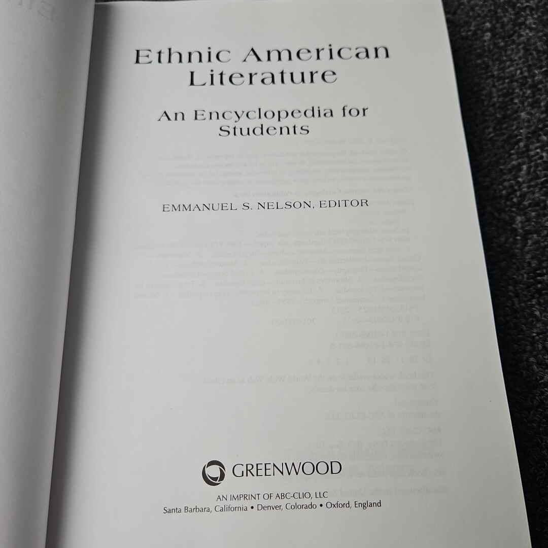 Ethnic American Literature An Ecyclopedia For Students Emmanuel Nelson