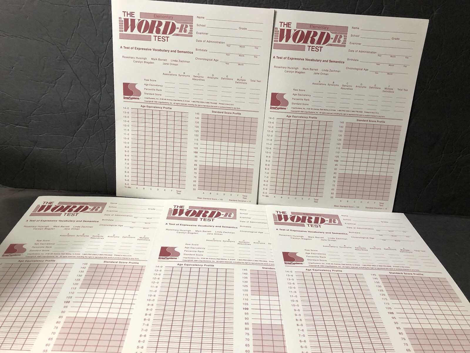 Linguisystems Response Forms The Word-R Test Elementary (semantics / Vocabulary