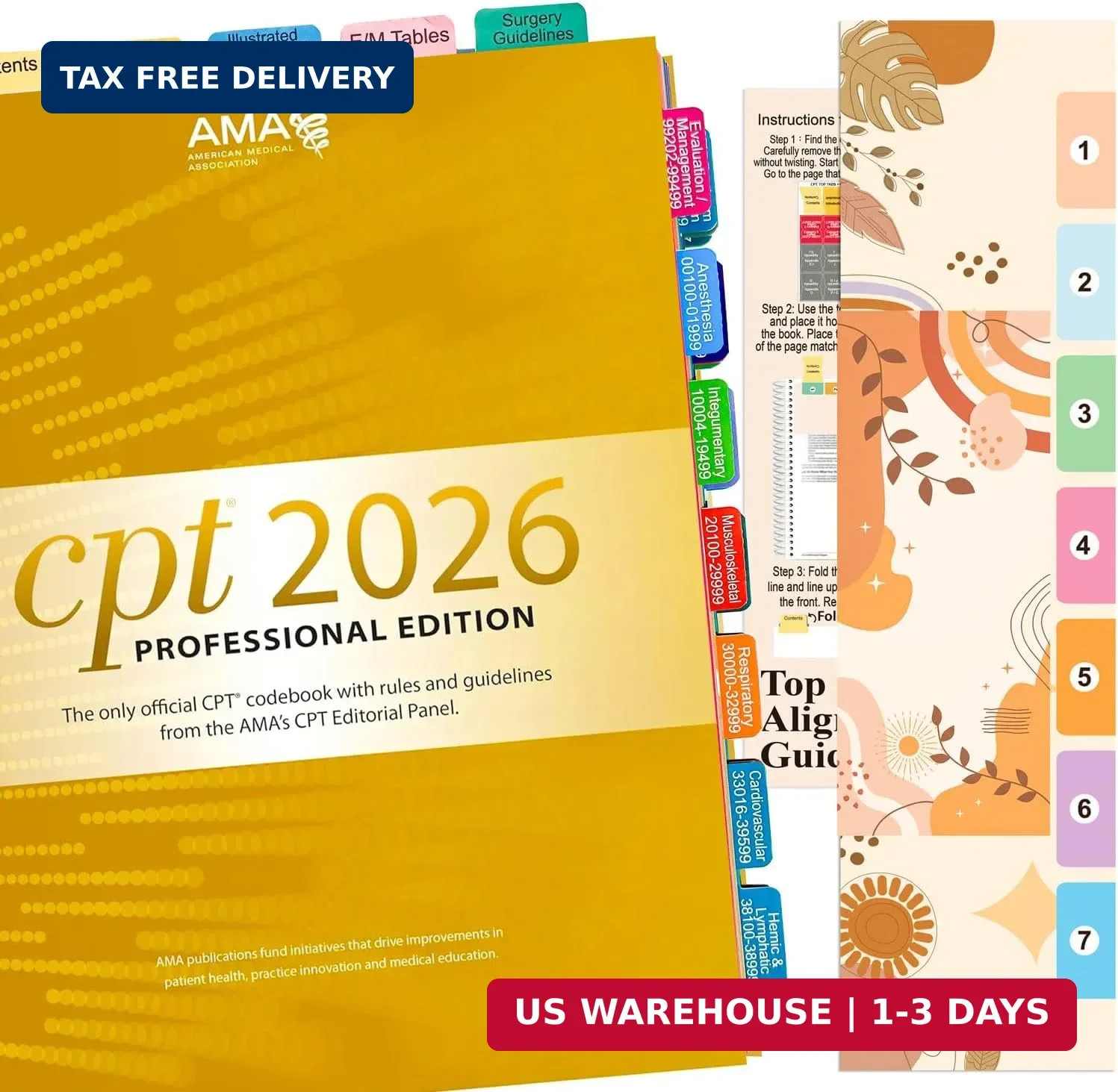 New Upgraded Index Tabs for CPT Professional 2026, Color-Coded and Laminated CPT