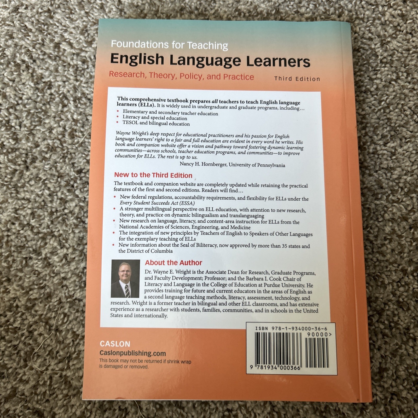 Foundations for Teaching English Language Learners 3rd Ed. by Wayne E. Wright