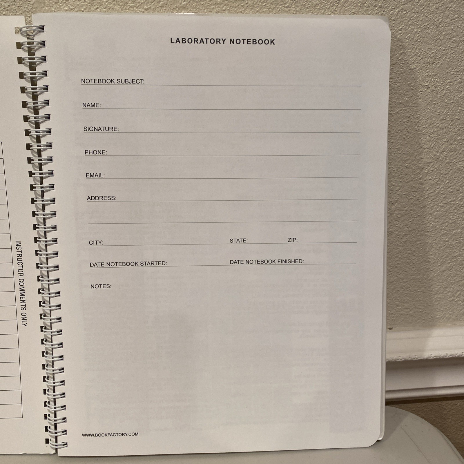 BookFactory Chemistry Lab Notebook – Scientific Grid Pages, 50 Pages (8.5×11