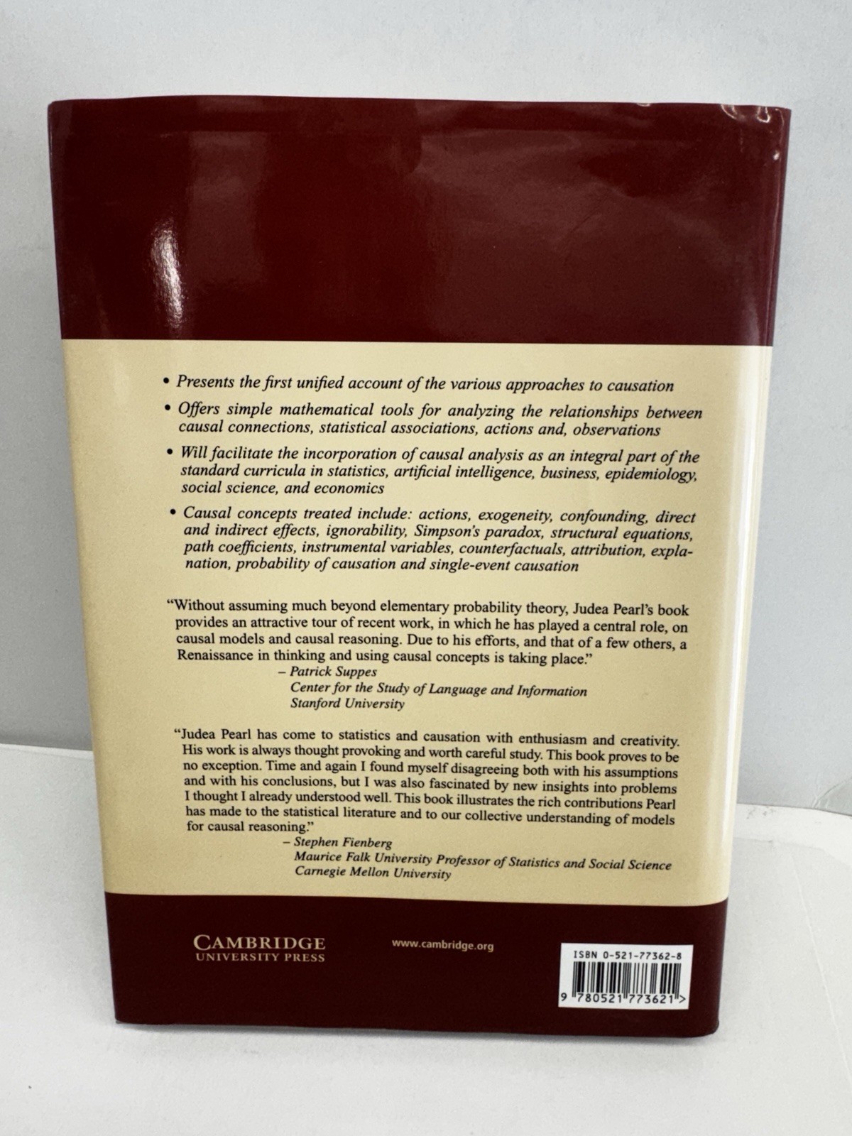 Causality Models, Reasoning, And Inference Judea Pearl 2000 Hardcover VG COND