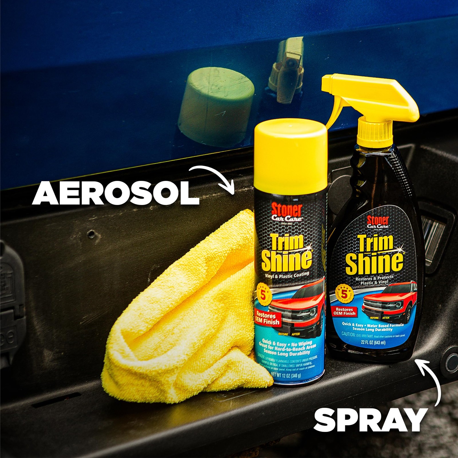 Stoner Car Care Trim Shine Protectant 22oz Revives Interior Exterior Trim
