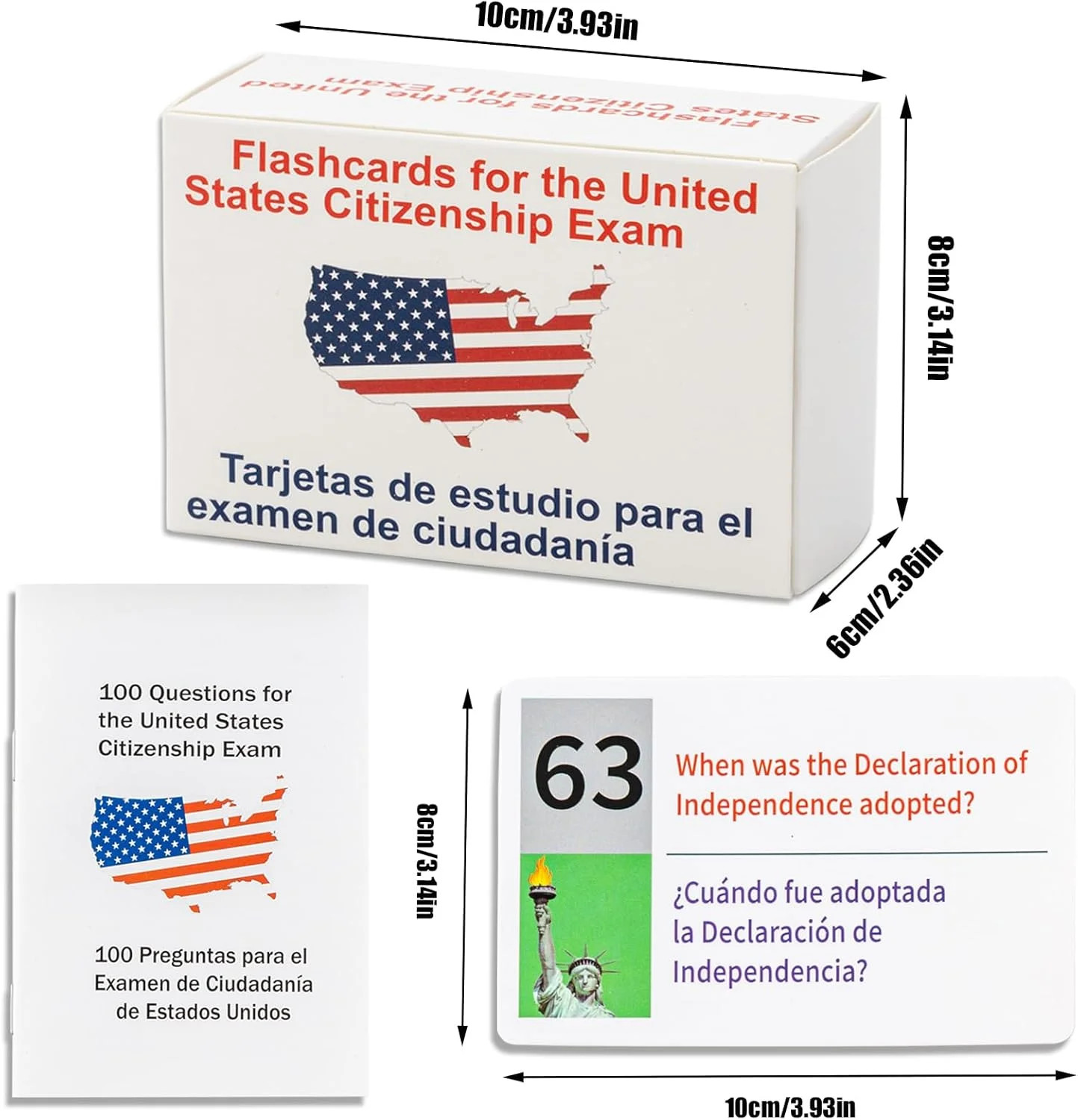 2026 USCIS Citizenship Flash Cards Bilingual Spanish English Civics Test Study S