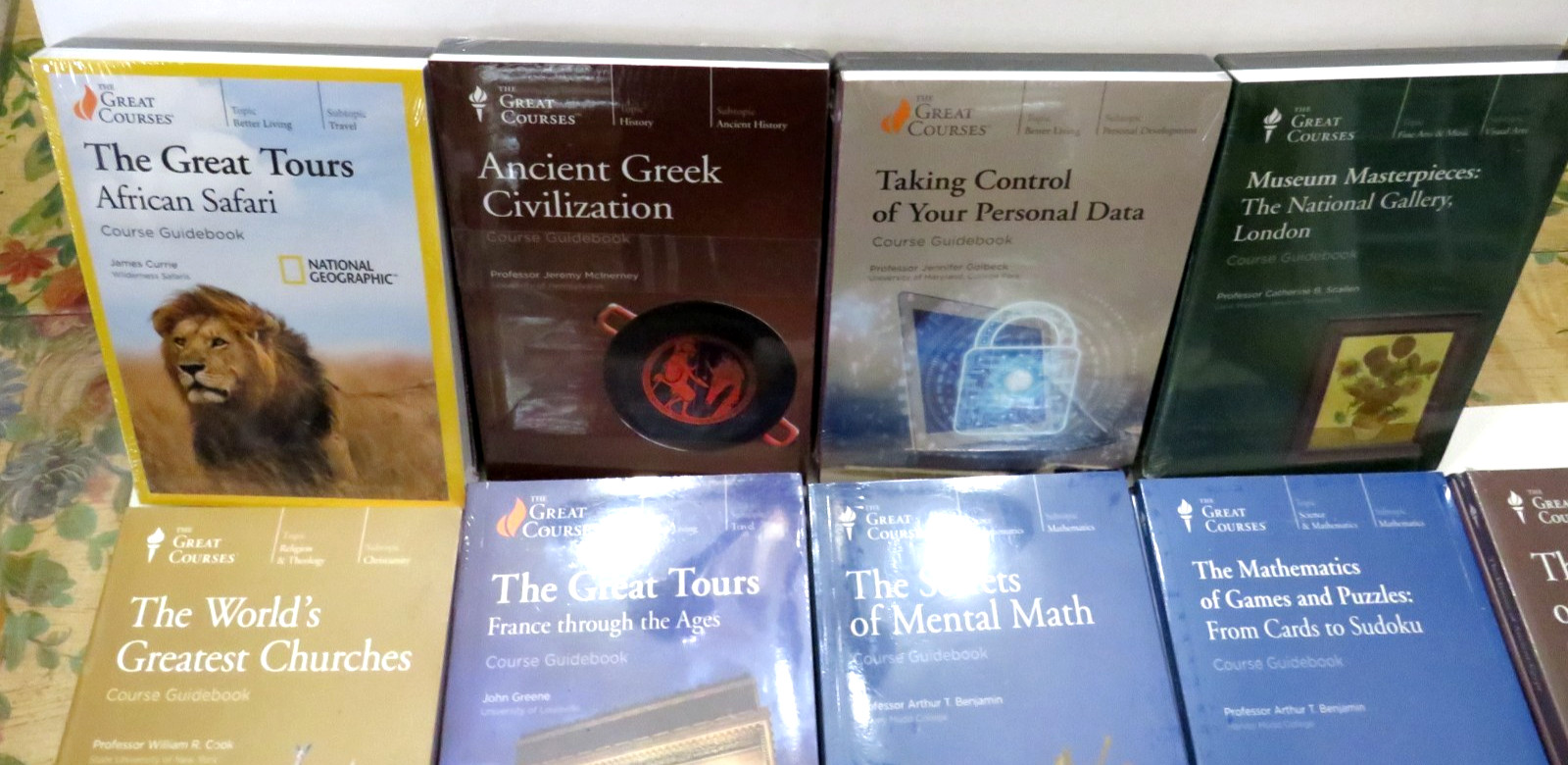 THE GREAT COURSES DVD LOT WITH BOOKS- LARGE GROUPING OF FACTORY SEALED SETS