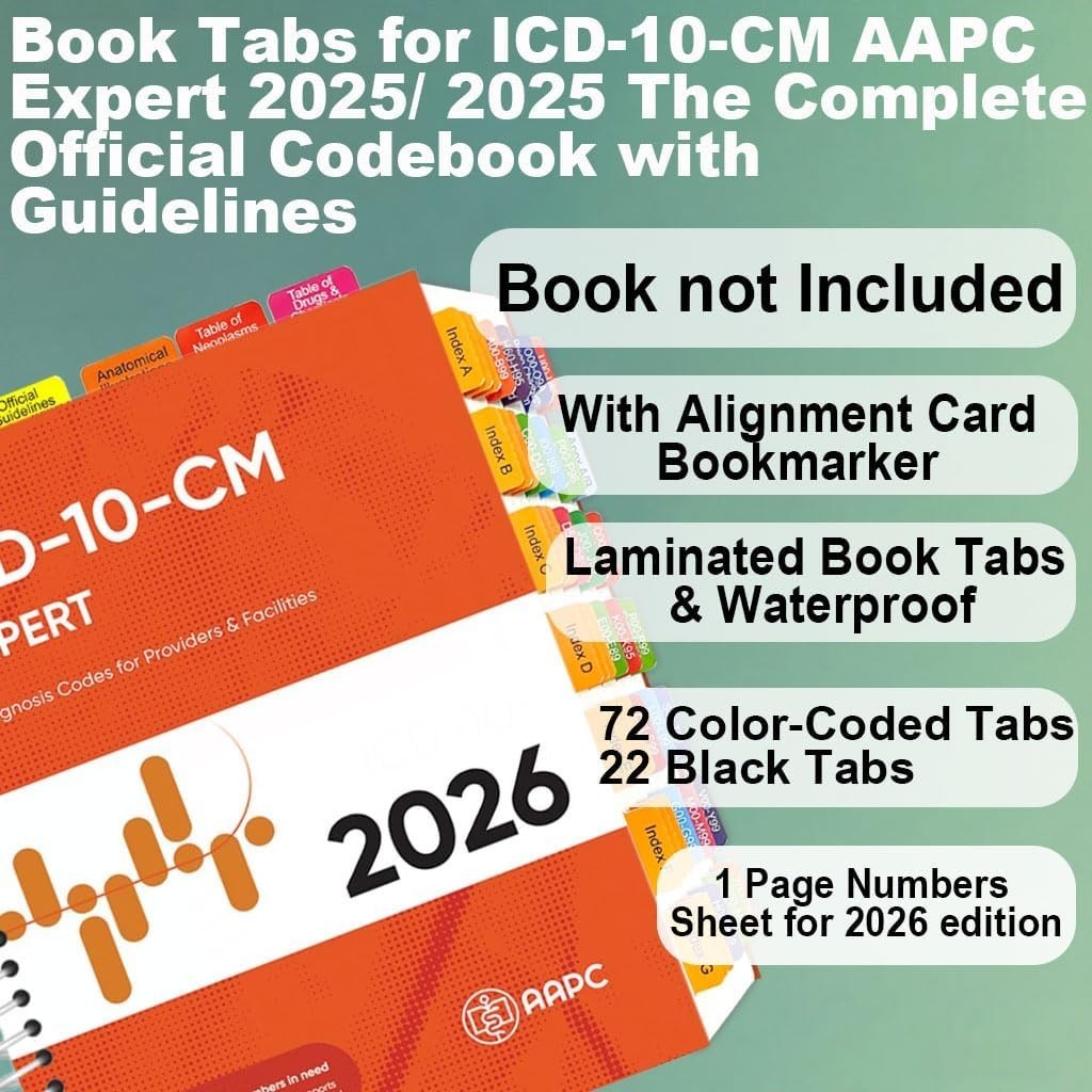Index Tabs for AMA CPT Book, ICD-10 Code Book, HCPCS Level II Book, 3-Set Bundle