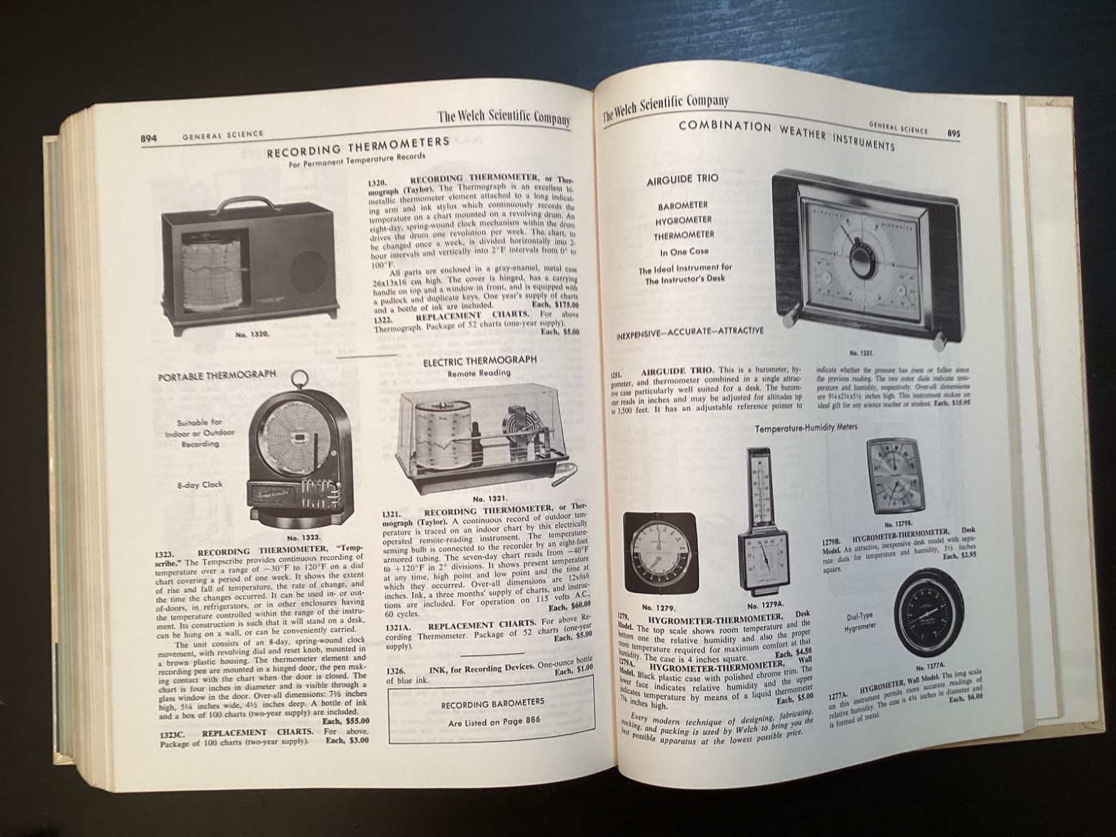 1968 Welch Laboratory Apparatus Hardcover Scientific Catalog