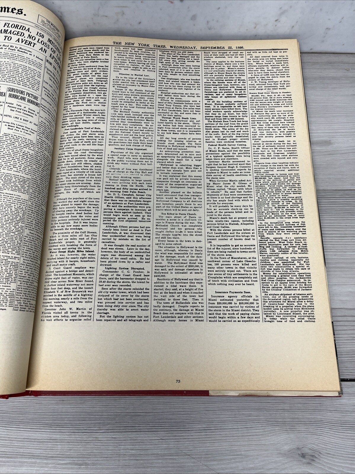 The New York Times – Page One The Major Events 1920-1975 – Disasters – Lot Of 3.