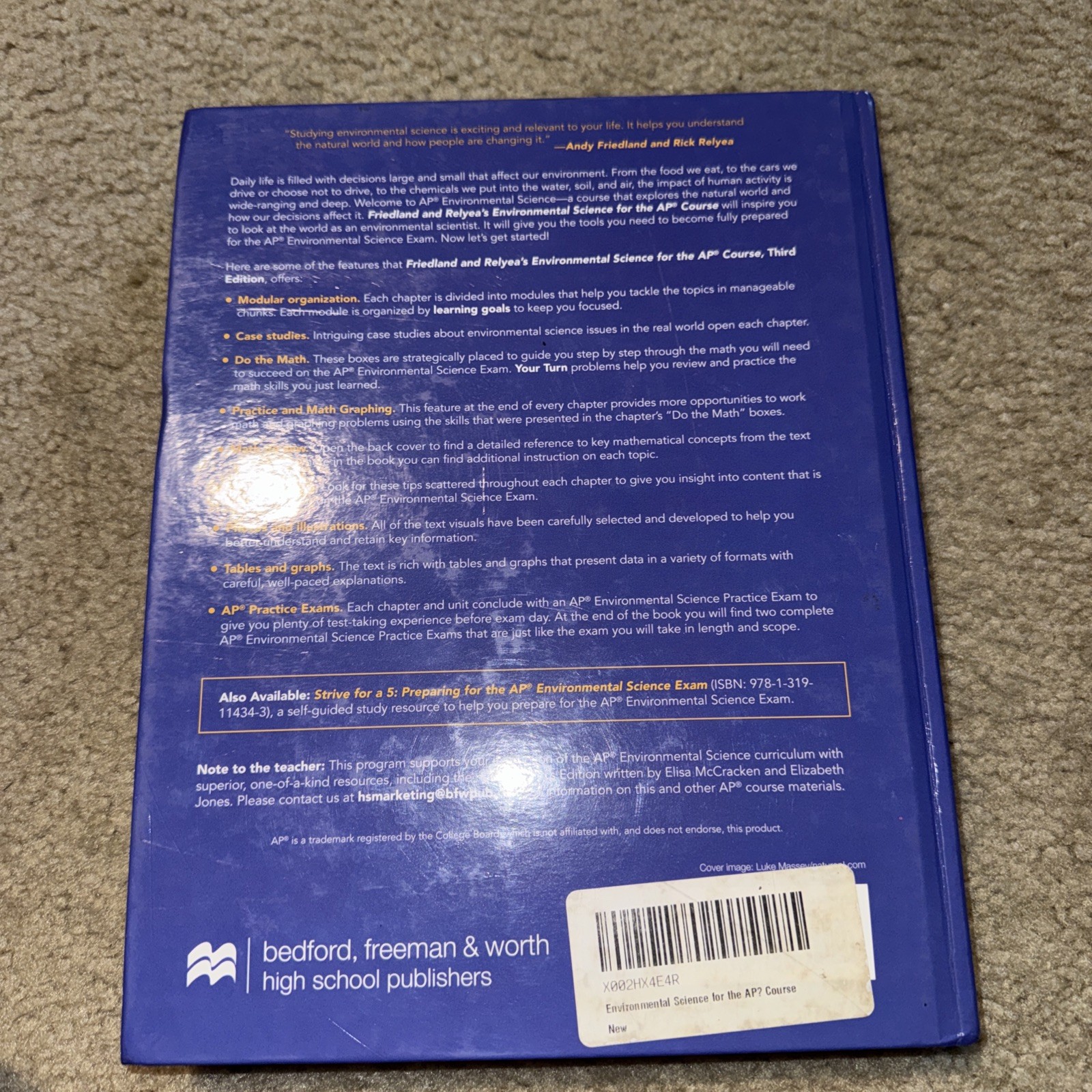 Environmental Science for the AP* Course by Rick Relyea (Hardcover, 2019)