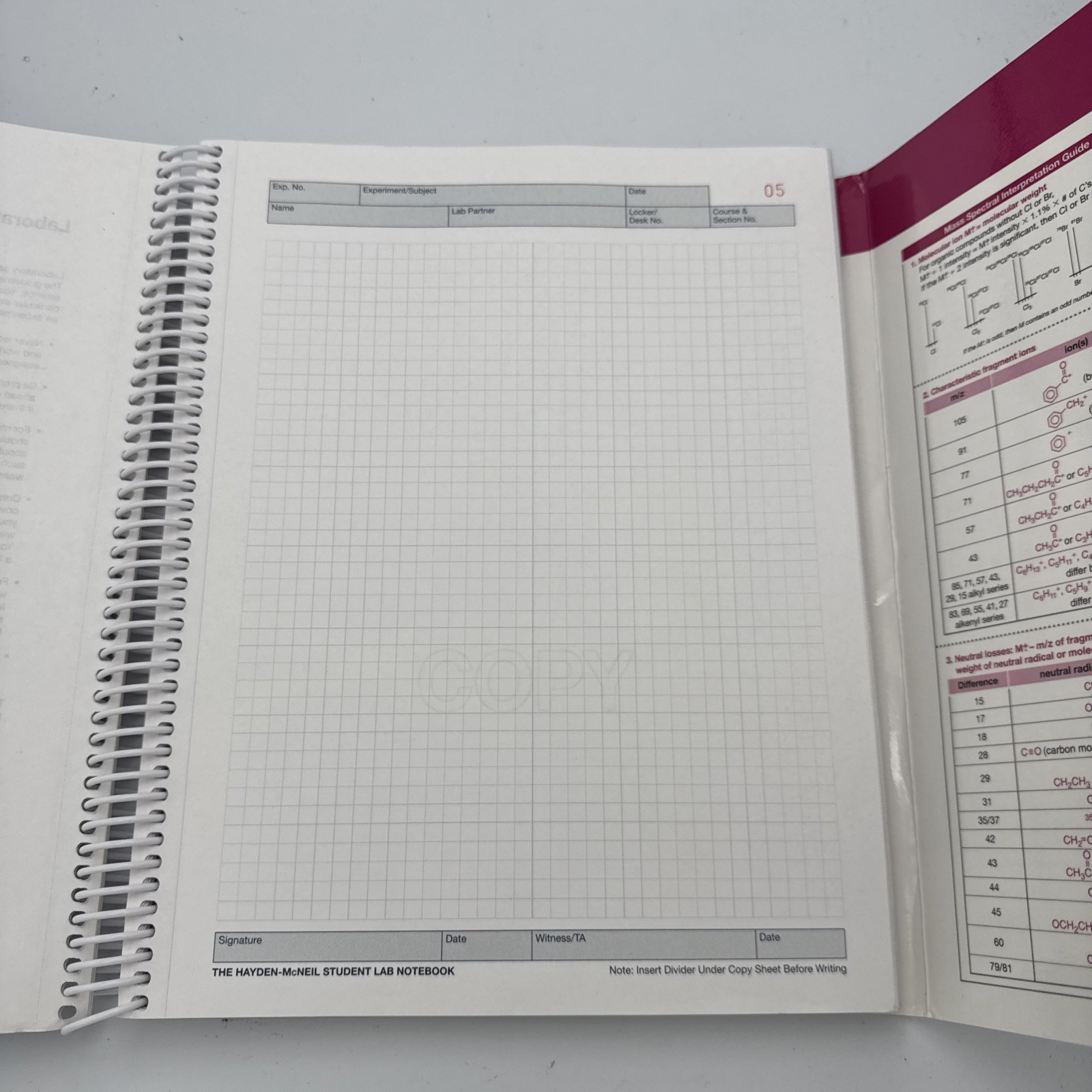 Student Lab Notebook: Organic Chemistry – Spiral-bound, by Hayden-McNeil