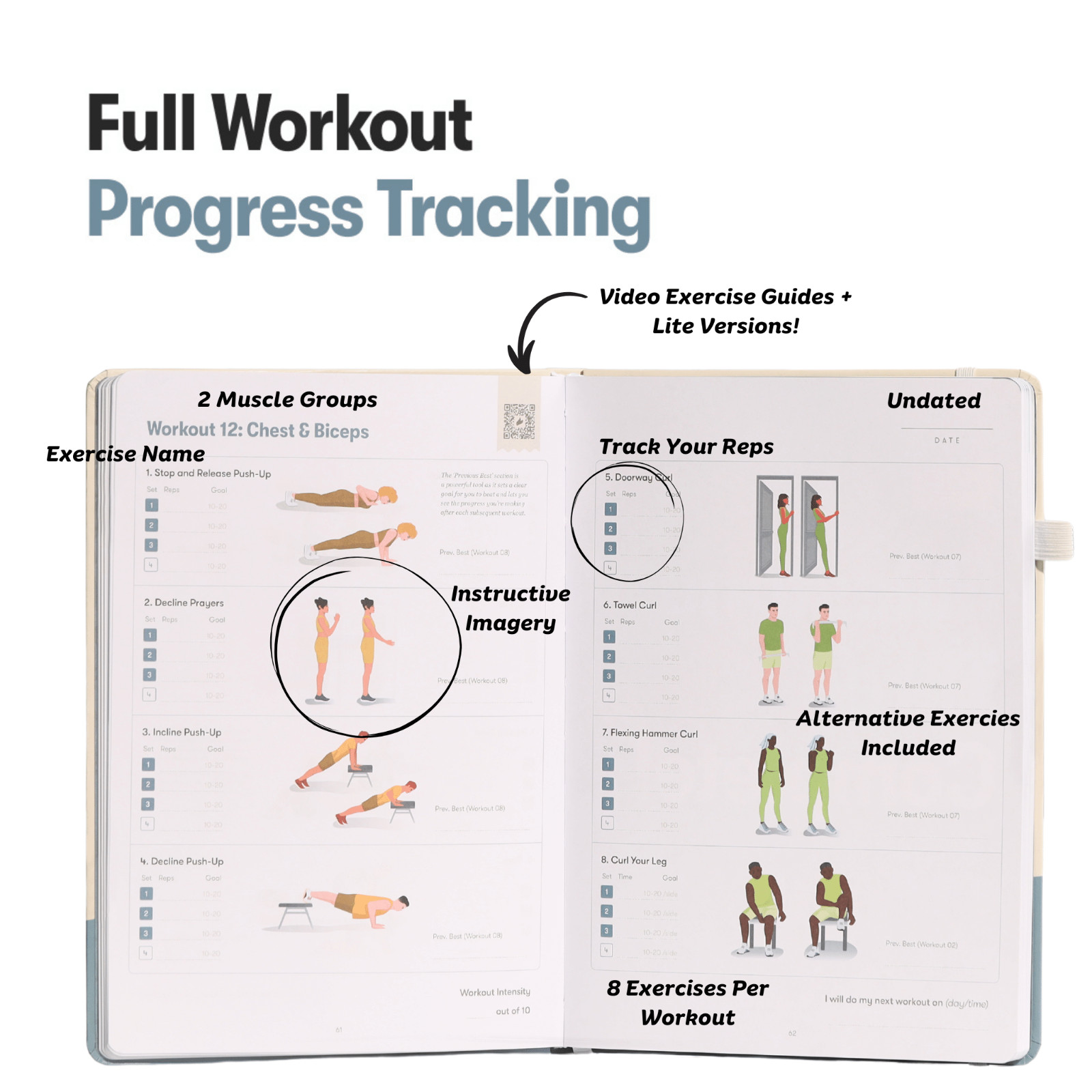 The Bodyweight Home Workout Journal. Your personal trainer for at-home workouts.