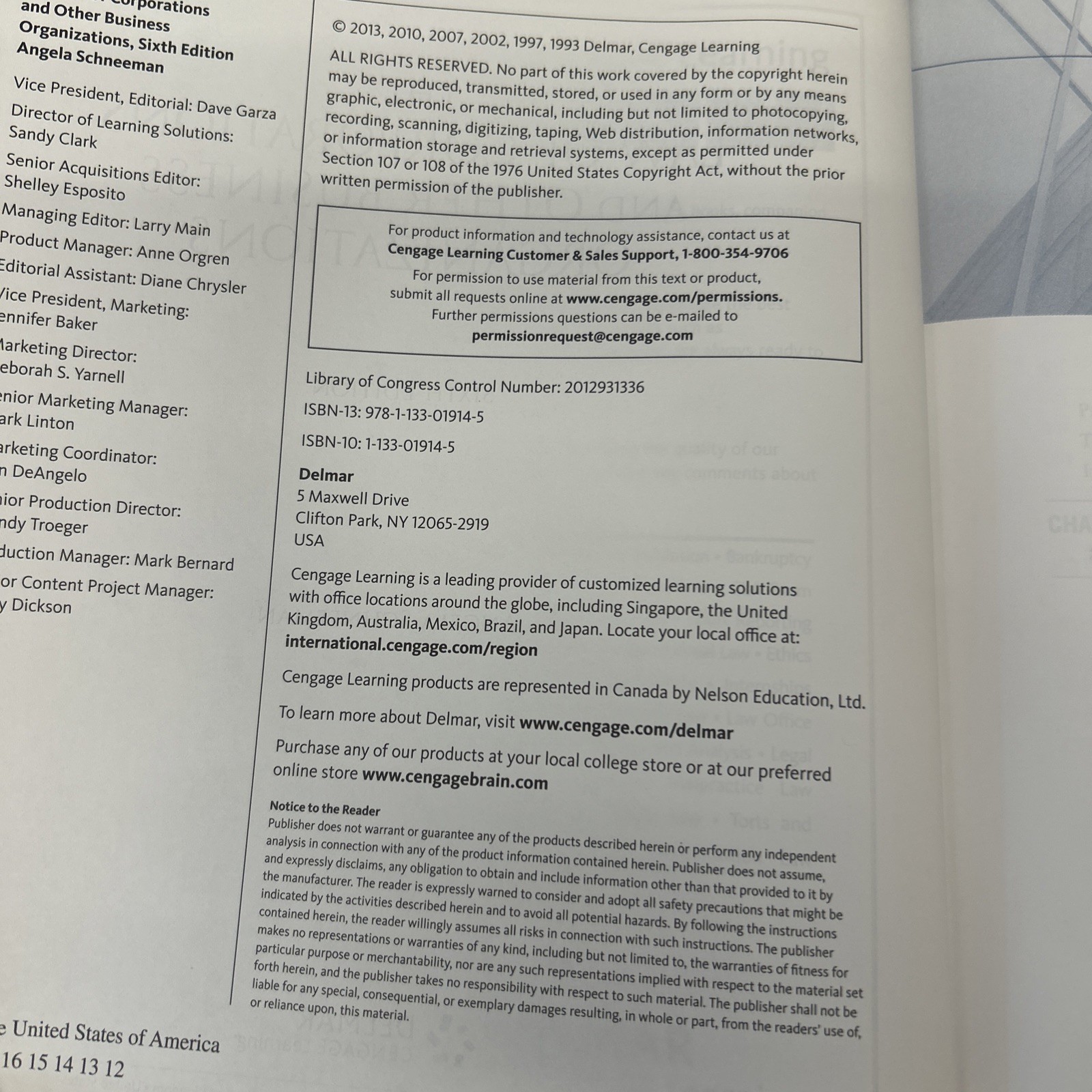 The Law of Corporations and Other Business Organizations Hardcover Textbook Book