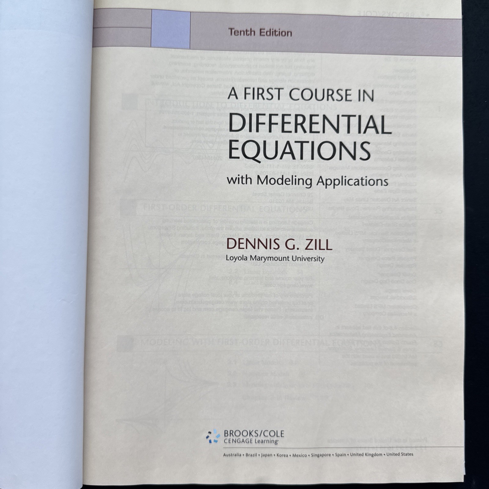 First Course in Differential Equations with Modeling Applications by Dennis Zill