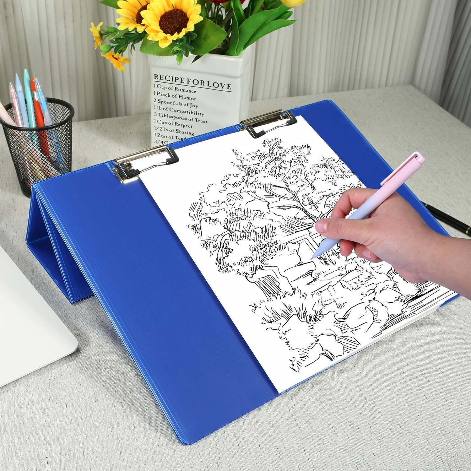 2Pcs Slant Board for Writing 16 X 12 Inch Sloped Surface Clipboard 20°Tilted Wri
