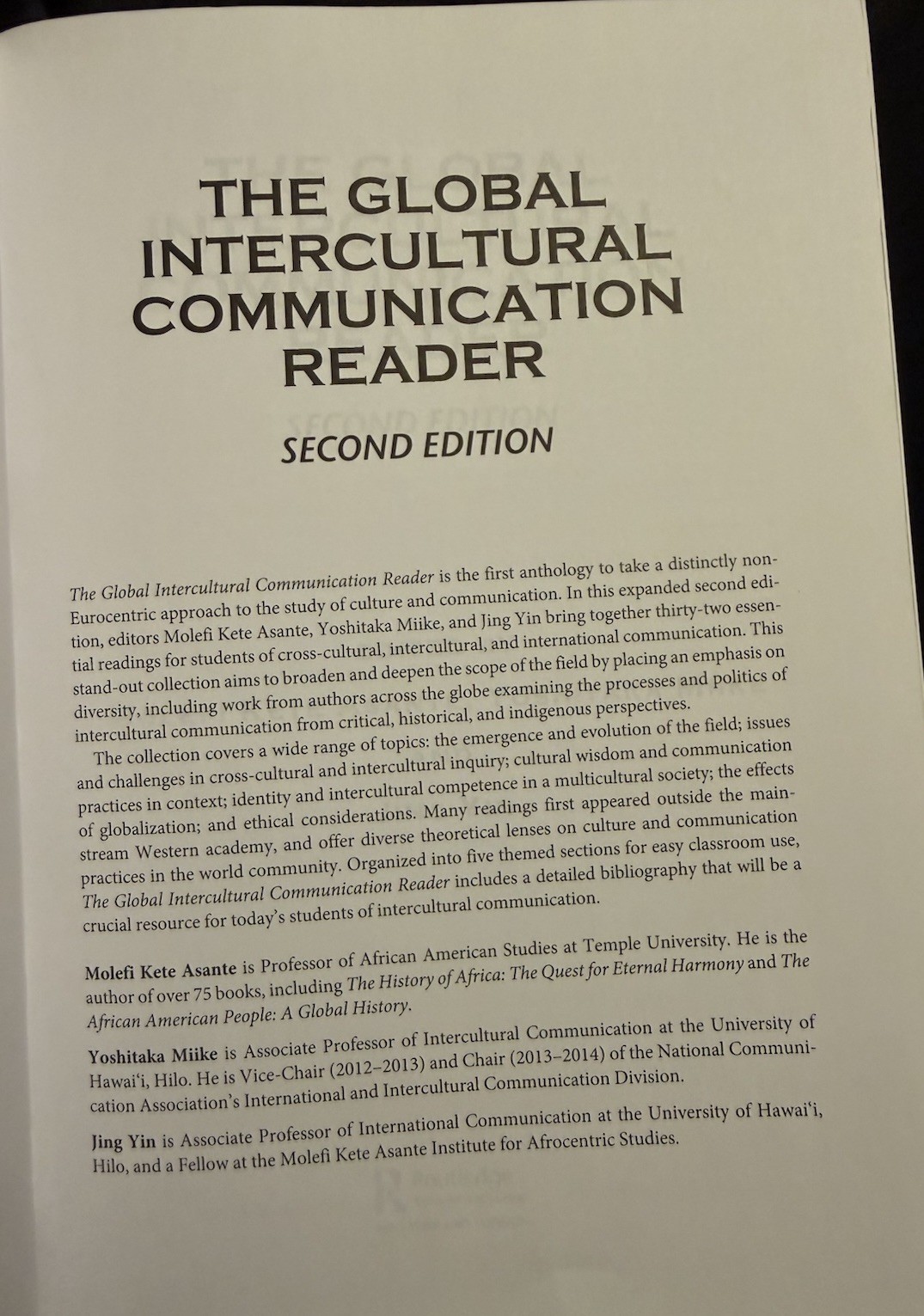 The Global Intercultural Communication Reader