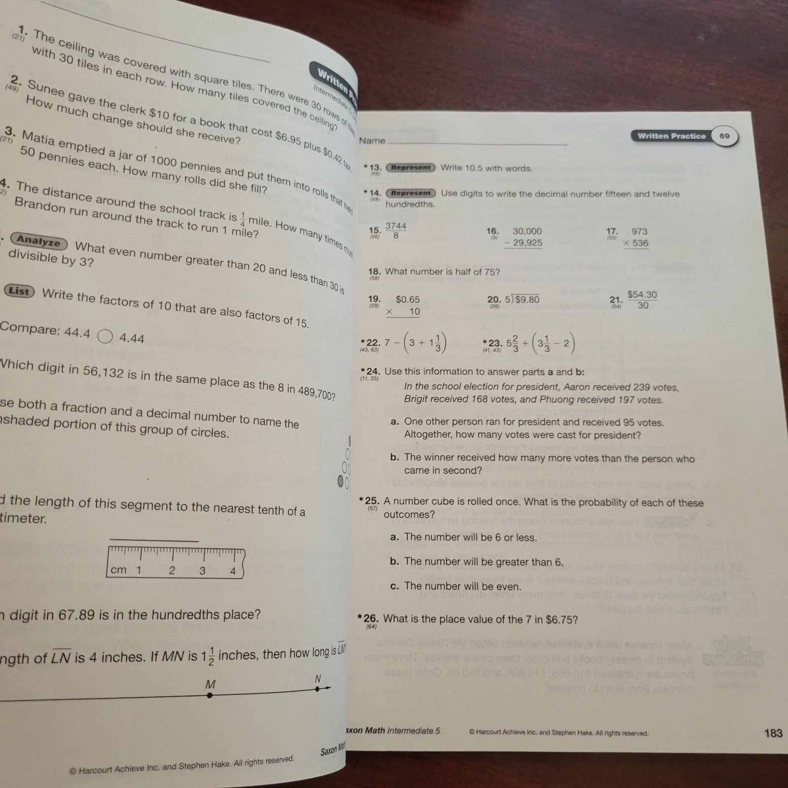 Saxon Math Intermediate 5 Teacher & Student Books