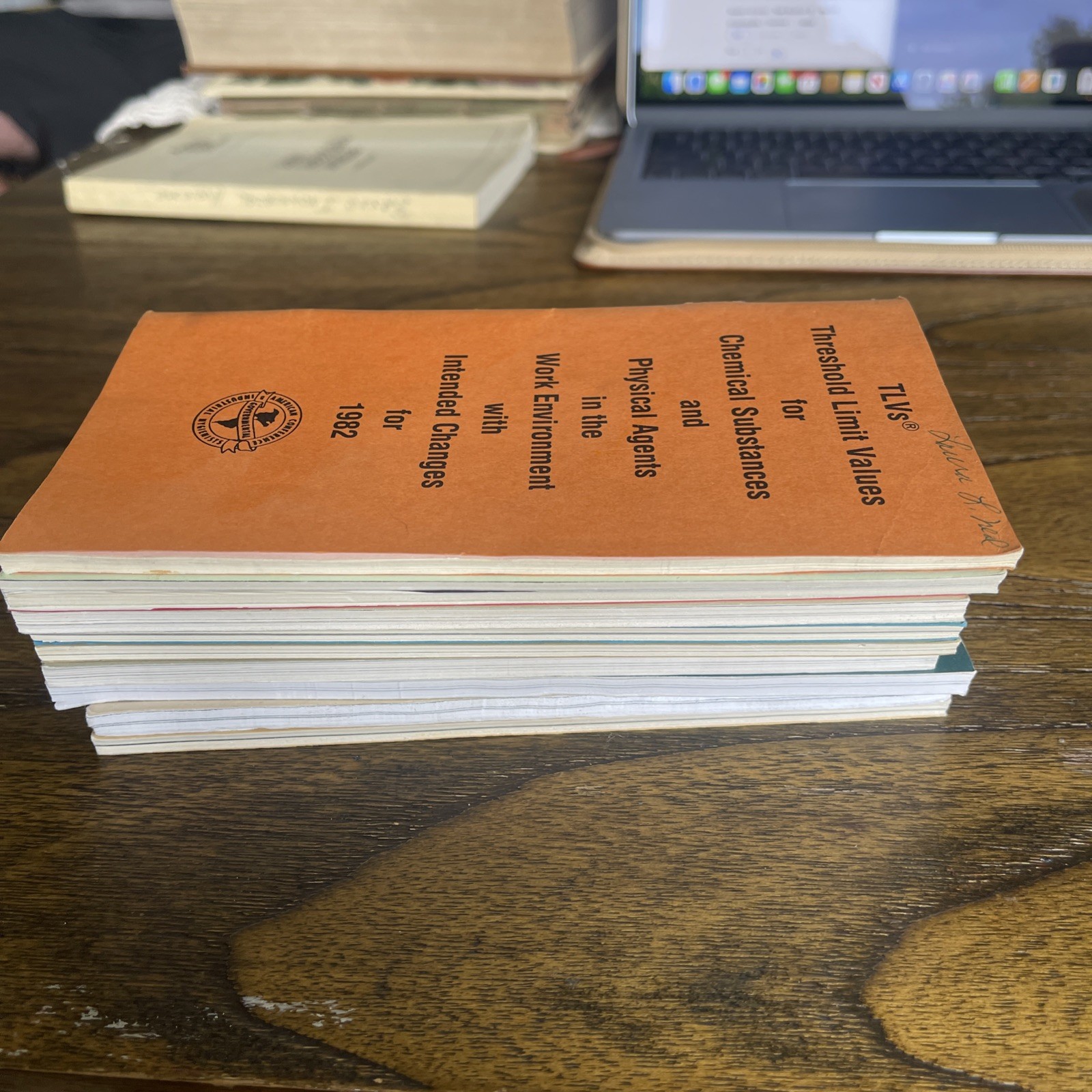 ACGIH Booklet Lot 10x Threshold Limit Values TLV BEIs 1982-1994 Vintage