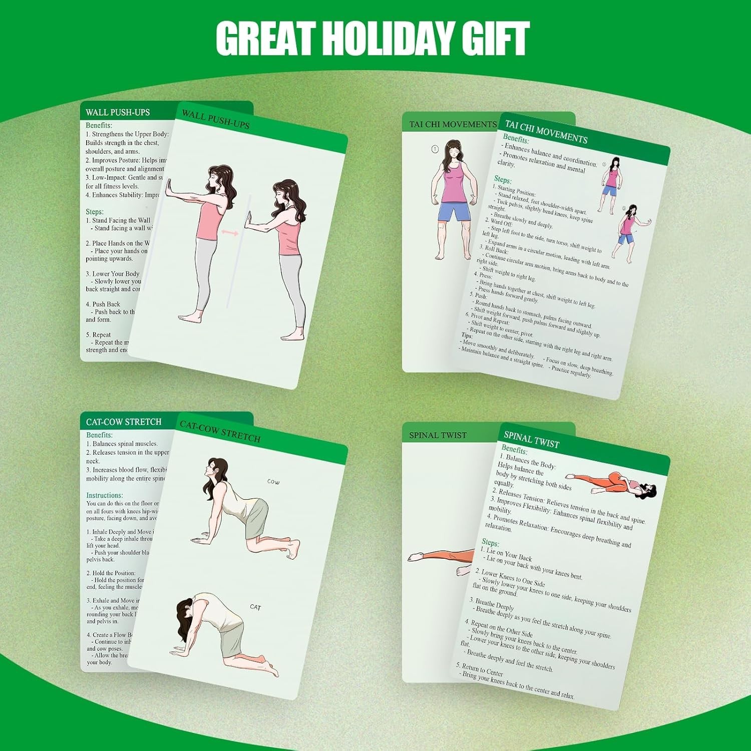 GiftNest Somatic Therapy Exercise Cards – 43 Quick Exercises for Stress Relief