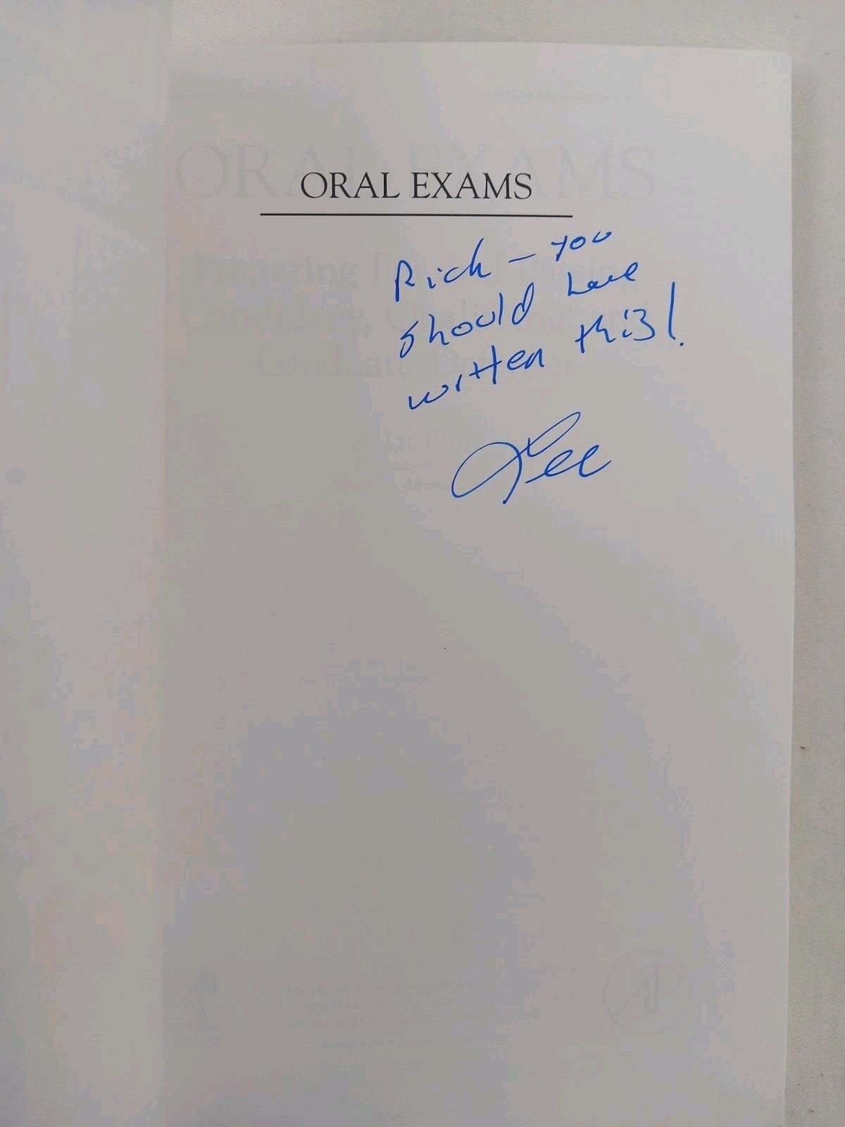 Oral Exams Preparing For and Passing Candidacy Qualifying and Graduate Defenses