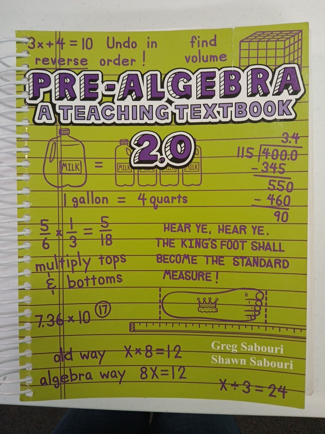 Pre-Algebra A Teaching Textbook – Spiral-bound By Greg Sabouri