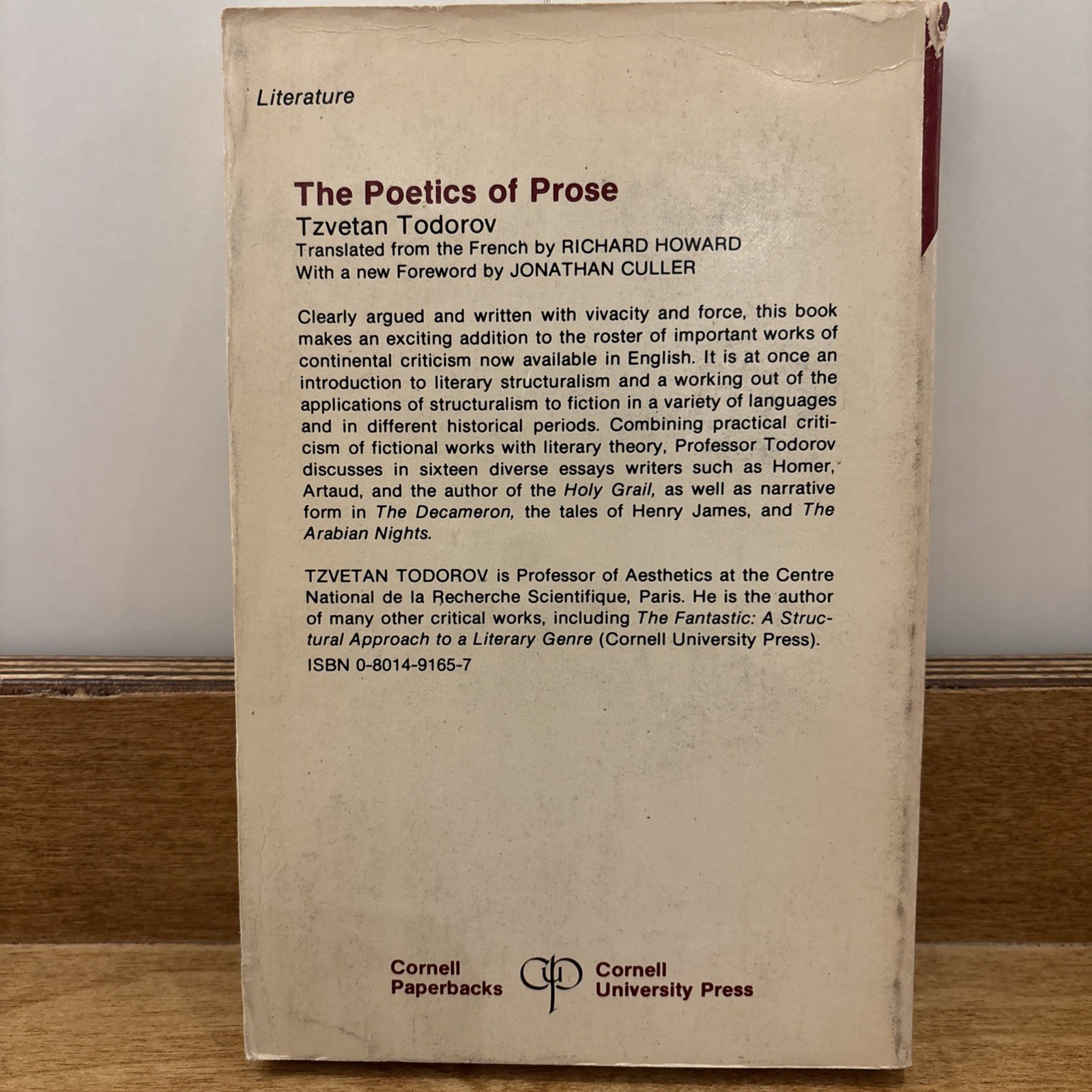 THE POETICS OF PROSE (ENGLISH AND FRENCH EDITION) By Tsvetan Todorov & Richard