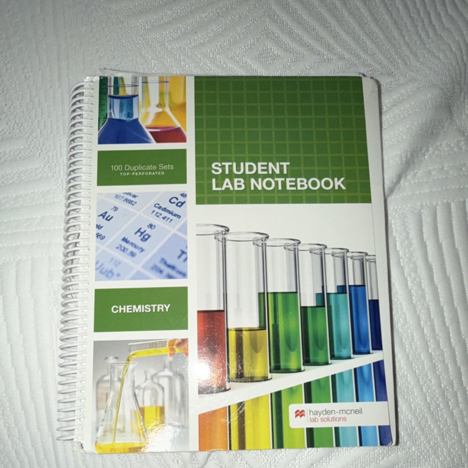 Hayden-McNeil Student Lab Notebook Chemistry 100 100 Duplicate Sets Spiral