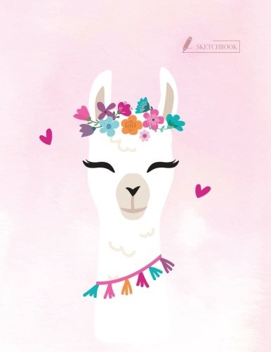 SKETCH BOOK: CUTE LLAMA COVER (8.5 X 11) INCHES 110 PAGES, By Char Story **NEW**
